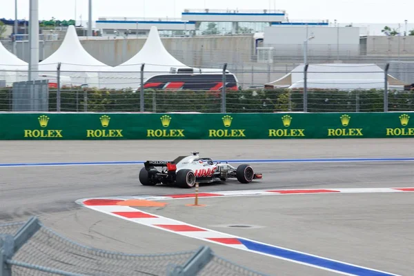 Sochi Oroszország 2018 Szeptember Romain Grosjean Haas Csapat Team Racing — Stock Fotó