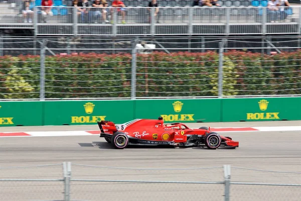 Sotchi Russie Septembre 2018 Sebastian Vettel Scuderia Ferrari Team Racing — Photo