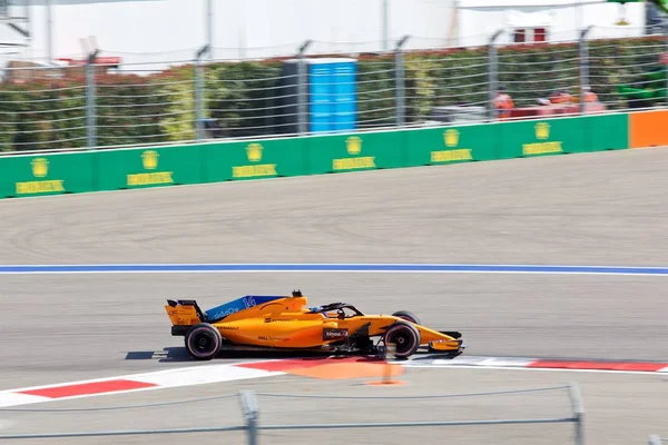 Sochi Rússia Setembro 2018 Fernando Alonso Mclaren Equipe Corrida Corrida — Fotografia de Stock