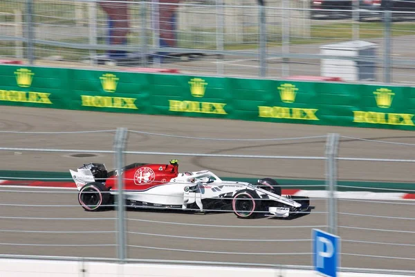 Sochi Rússia Setembro 2018 Charles Leclerc Alfa Romeo Sauber Equipe — Fotografia de Stock