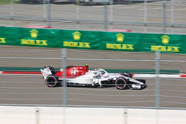 Sochi Rússia Setembro 2018 Charles Leclerc Alfa Romeo Sauber Equipe — Fotografia de Stock