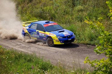 Rusya, Rostov-on-Don-30 Temmuz 2016: Subaru Impreza Wrx, ralli Tikhiy Don