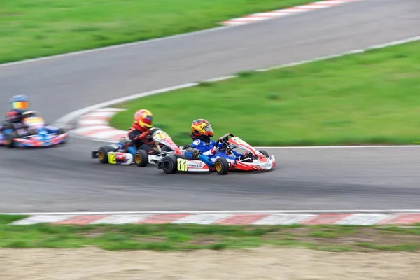 Concorso di giovani piloti di karting — Foto Stock