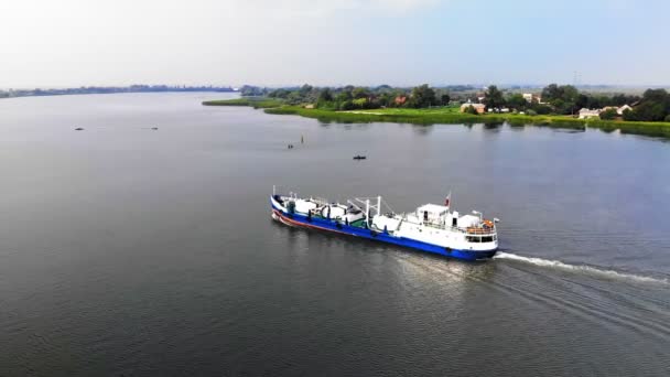 Vista aérea do navio de carga — Vídeo de Stock