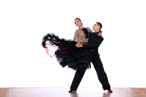 Latino Dancers Ballroom White Background — Stock Photo, Image