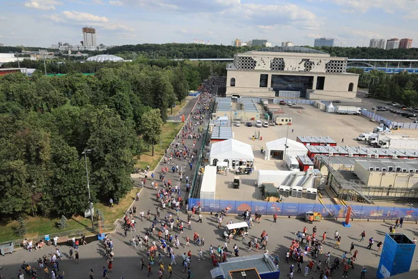 Moskau Russland Juni 2018 Französische Und Dänische Fans Feiern Während — Stockfoto