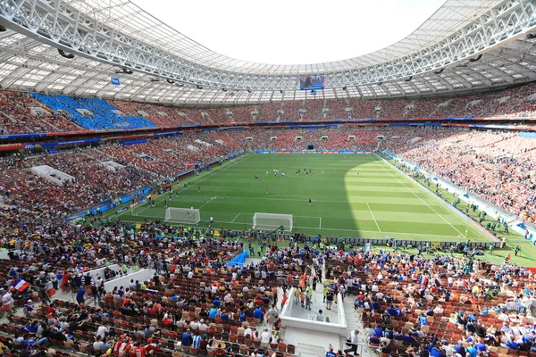  Moskova, Rusya - 26 Haziran 2018: Fransa ve Danimarka Luzhniki Stadı nda arasında Dünya Kupası C grubu oyunu