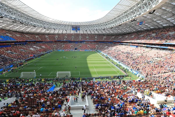  Moskova, Rusya - 26 Haziran 2018: Fransa ve Danimarka Luzhniki Stadı nda arasında Dünya Kupası C grubu oyunu