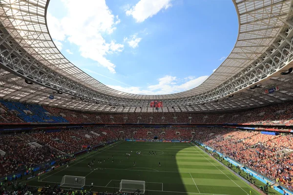 Moskwa, Rosja - 26 czerwca 2018 r.: gry World Cup Grupa C między Francja i dania na Stadion Łużniki — Zdjęcie stockowe