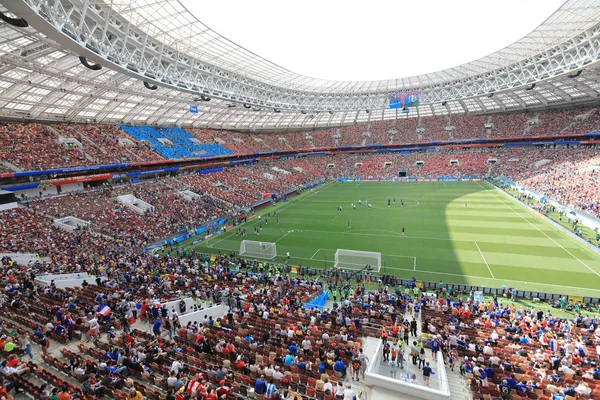  Moskova, Rusya - 26 Haziran 2018: Fransa ve Danimarka Luzhniki Stadı nda arasında Dünya Kupası C grubu oyunu