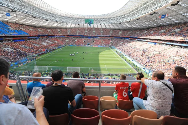 Moskva, Rusko - 26. června 2018: hra světového poháru skupiny C mezi Francií a Dánsko na stadion Lužniki — Stock fotografie