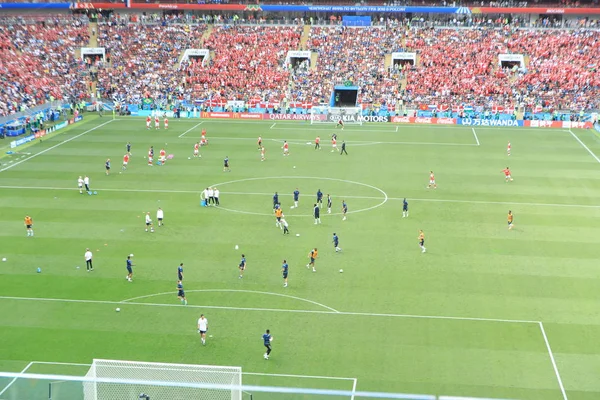 Moskau, Russland - 26. Juni 2018: das WM-Spiel der Gruppe C zwischen Frankreich und Dänemark im Luschniki-Stadion — Stockfoto