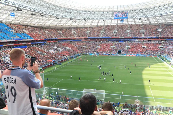 Moszkva, Oroszország - június 26, 2018-ban: a világ kupa C-csoport játék között Franciaország és Dánia: Luzhniki Stadium — Stock Fotó