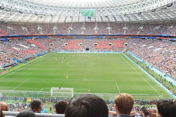  Moskova, Rusya - 26 Haziran 2018: Fransa ve Danimarka Luzhniki Stadı nda arasında Dünya Kupası C grubu oyunu