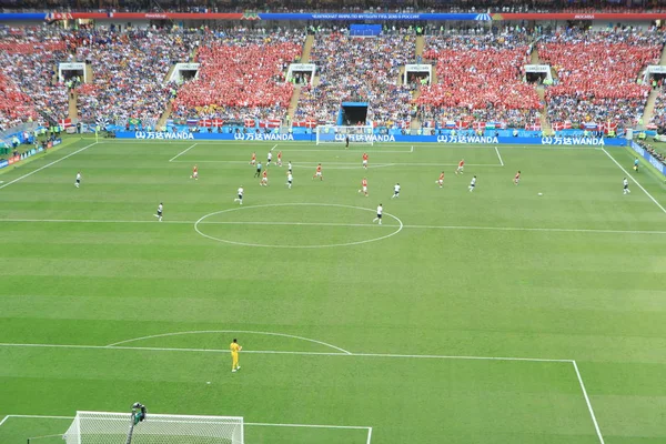  Moskova, Rusya - 26 Haziran 2018: Fransa ve Danimarka Luzhniki Stadı nda arasında Dünya Kupası C grubu oyunu