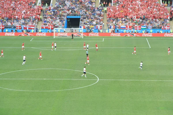  Moskova, Rusya - 26 Haziran 2018: Fransa ve Danimarka Luzhniki Stadı nda arasında Dünya Kupası C grubu oyunu