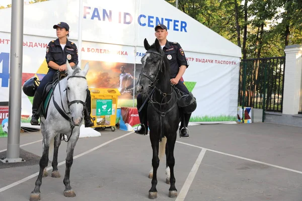  Moskova, Rusya - 26 Haziran 2018: Moskova poliste Luzhniki Stadı Rusya 2018 Dünya Kupası oyunu