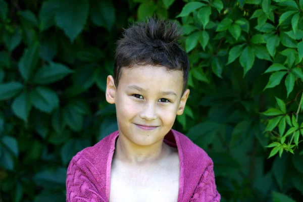 Happy Boy Outdoors Summer Day — Stock Photo, Image