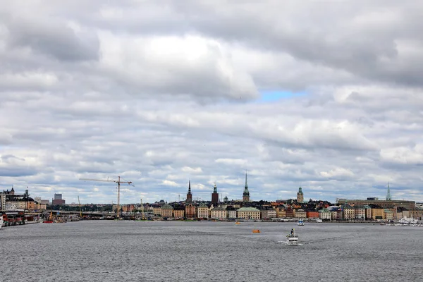 Stockholm Zweden Stadsgezicht Vanuit Haven — Stockfoto