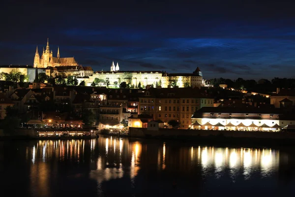 Classic Prague - night view to old buildings and street ,  Czech — Stock Photo, Image