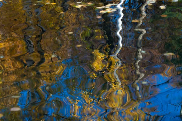 Reflexão Colorida Lagoa Outono Parque — Fotografia de Stock