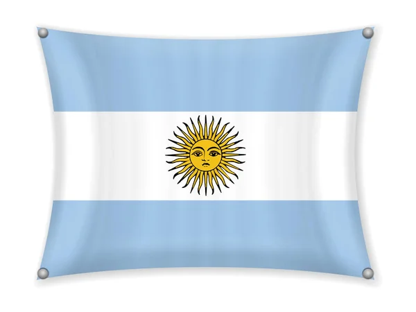 Waving Argentina Flag White Background — Stock Vector