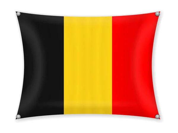 Wapperende Vlag Van België Een Witte Achtergrond — Stockvector
