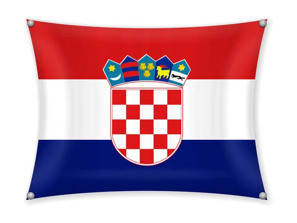 Waving Croatia Flag White Background — Stock Vector