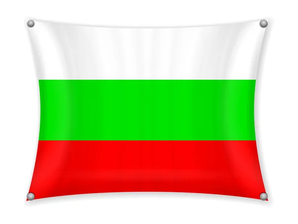 Ondeando Bandera Bulgaria Sobre Fondo Blanco — Vector de stock