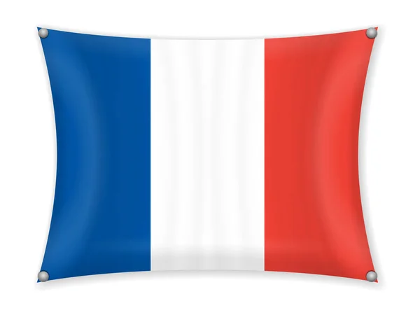 Ondeando Bandera Francia Sobre Fondo Blanco — Vector de stock