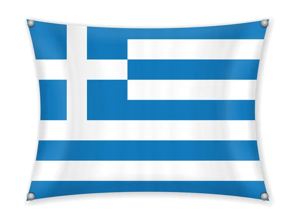 Drapeau Grèce Sur Fond Blanc — Image vectorielle