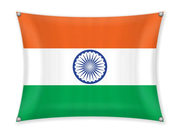 Wapperende Vlag Van India Een Witte Achtergrond — Stockvector
