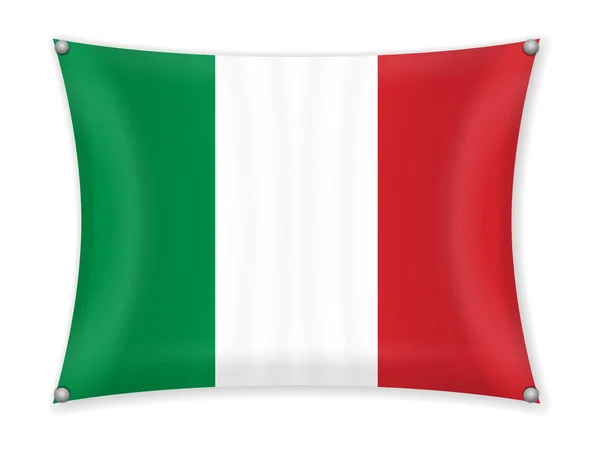 在白色背景上挥舞意大利国旗 — 图库矢量图片