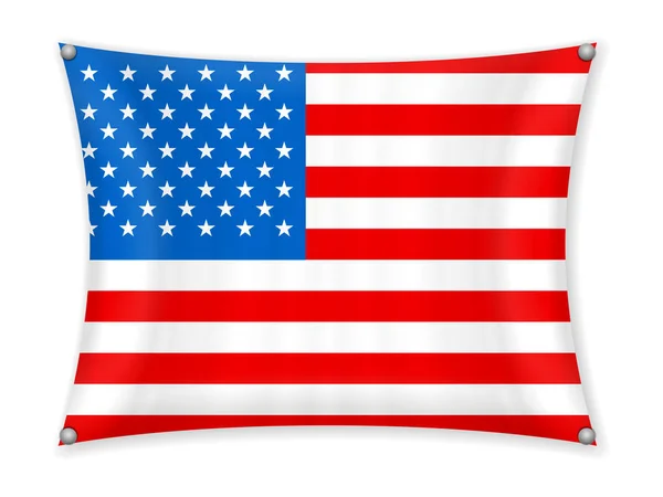 Usa Vlag Zwaaien Een Witte Achtergrond — Stockvector