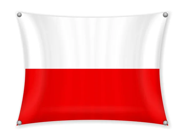 Ondeando Bandera Polonia Sobre Fondo Blanco — Vector de stock