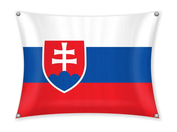 Waving Slovakia Flag White Background — Stock Vector