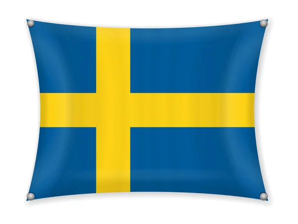 Macha Białym Tle Flaga Szwecji — Wektor stockowy