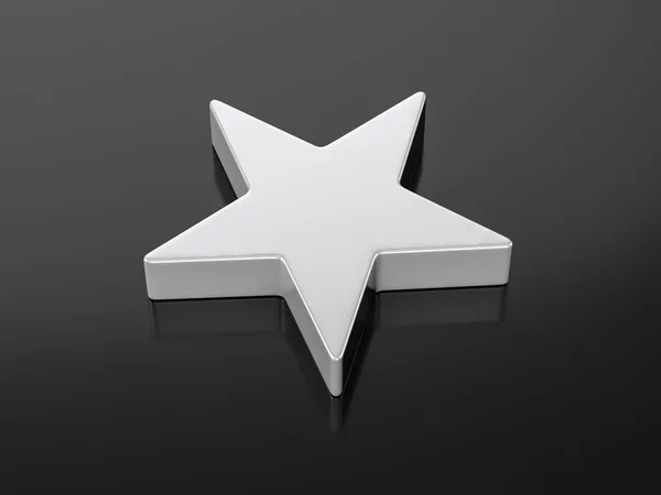 Símbolo Estrela Metálica Sobre Fundo Preto Ilustração — Fotografia de Stock