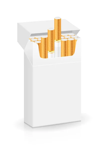 Paket Cigaretter Vit Bakgrund Vektorillustration — Stock vektor