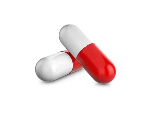 Capsule Pills White Background Illustration — Stock Photo, Image