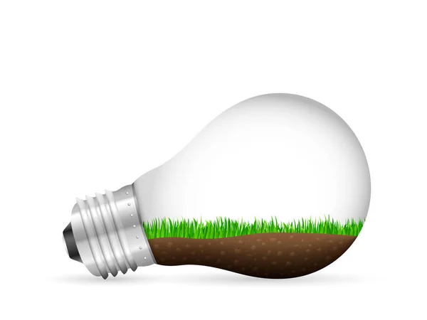 Paysage Ampoule Sur Fond Blanc — Image vectorielle