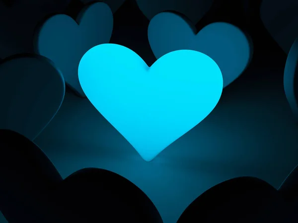 Helles Herzsymbol Auf Dunklem Hintergrund Illustration — Stockfoto