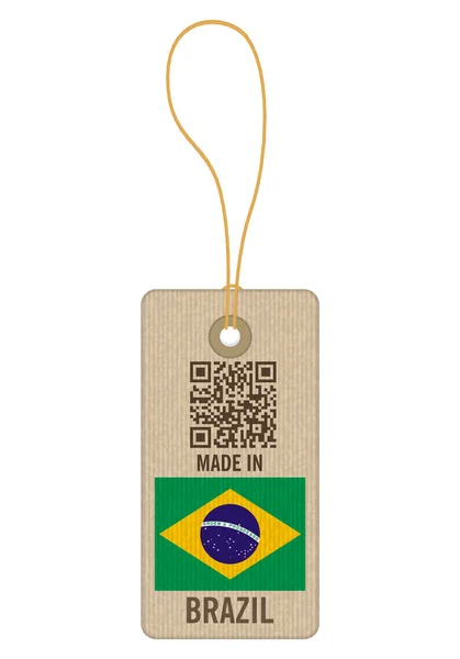 Label Gemaakt Brazilië Een Witte Achtergrond — Stockvector