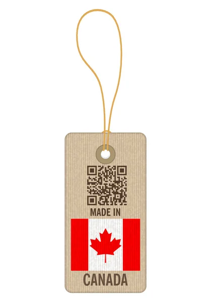 Tag Made Canada White Background — Stock Vector