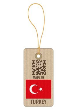 Beyaz bir arka plan üzerinde Türkiye'de satılan etiketi.