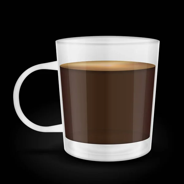 Tasse Café Expresso Sur Fond Noir — Image vectorielle