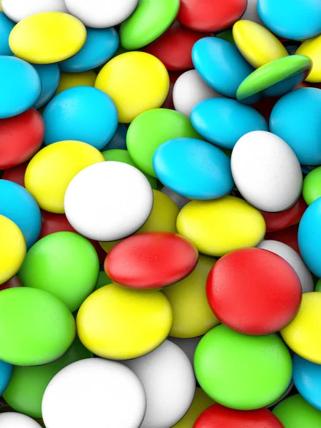 Background formed by colors candies. 3d illustration.