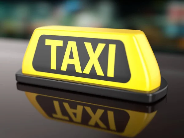 Panneau Taxi Sur Toit Une Voiture Illustration — Photo