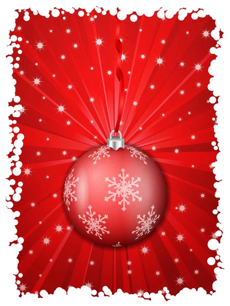 Weihnachten Hintergrund Mit Schneeflocken Und Kugeln Vektorillustration — Stockvektor