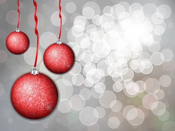 Boules Noël Sur Fond Déconcentré Illustration Vectorielle — Image vectorielle